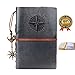 Vintage Refillable Journey Diary,Premium PU Leather Classic Embossed Travel Journal Notebook with Blank Pages and Retro Pendants (Gray)