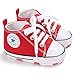 Unisex Baby Girls Boys Canvas Shoes Soft Sole Toddler First Walker Infant Sneaker Newborn Crib Shoes(Red,12-18Month)