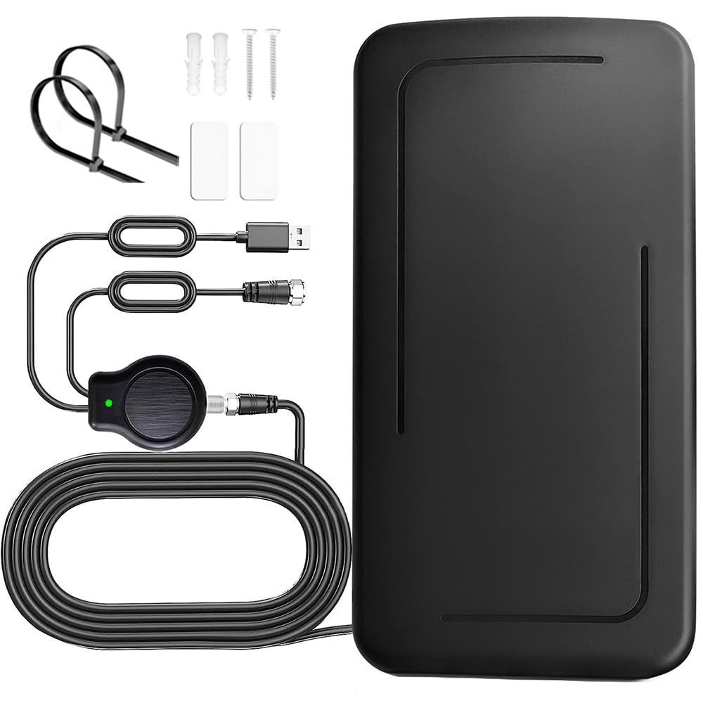 Hsthe Sea TV Aerial Indoor HD Digital TV Antenna for Television Local Channels, with Amplified Signal Booster 10m Long Coaxial Cable