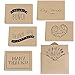 Brown Kraft Thank You Note Cards / 36 Thanks Greeting Cards Set With Brown Kraft Envelopes / 6 Bold Appreciation Designs / 3 1/2