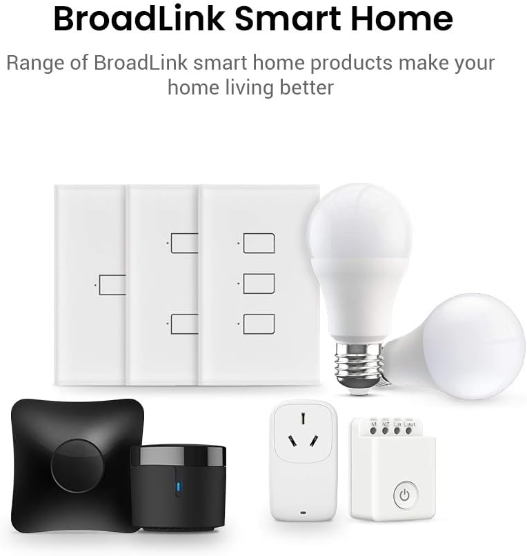 BroadLink IR/RF Smart Home Hub-WiFi IR/RF Blaster for Home Automation, TV, Curtain, Shades Remote, Smart AC Controller, Works with Alexa, Google Assistant, IFTTT (RM4 pro) - - 