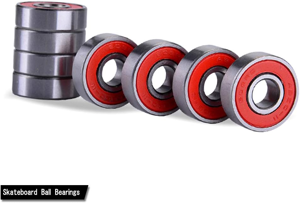 20 Pieces ABEC-5 608RS 608ZZ Both Sides Shielded Skateboard Ball Bearings, Carbon Steel Bearings, Smooth, Long Life, Durable, for Skateboards, Inline Skate, Scooter, Rollerblading Etc.