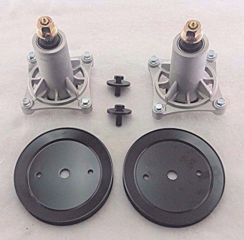 proven part 2 Pack Riding Mower Mandrel Spindle Replaces 187292 192870 82-026 and Pulley 197473 195945