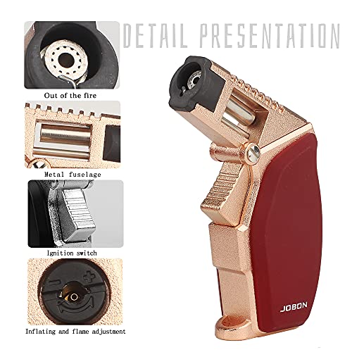 JOBON Torch Lighter Adjustable Firepower Refillable Butane Gas Jet