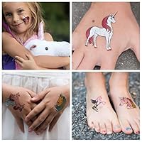 John & Judy 24 Unicorn Temporary Tattoos for Girls | Individually Wrapped Metallic Tattoos | For Unicorn Party Supplies | Goody Bags and Games | Party Favors and Princess Birthdays