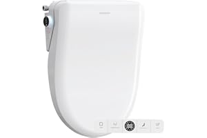 Tadashi Bidet Toilet Seat Elongated, Heated Toilet Seat, Instant Warm Water & Dryer, Feminine & Rear Wash, Self-Clean Nozzle, Slow Close Lid, Child/ECO/Silent Mode