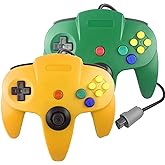 Tevodo N64 Controller, Upgraded Joystick Classic Wired Controller Compatible with N64 Console(Yellow and Green)