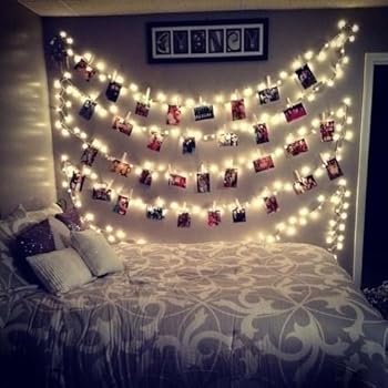 20 Led Photos Clips String Lights 10ft Warm White Aostar Battery Operated Fairy String Lights For Bedroom Hanging Photos Cards And Artworks