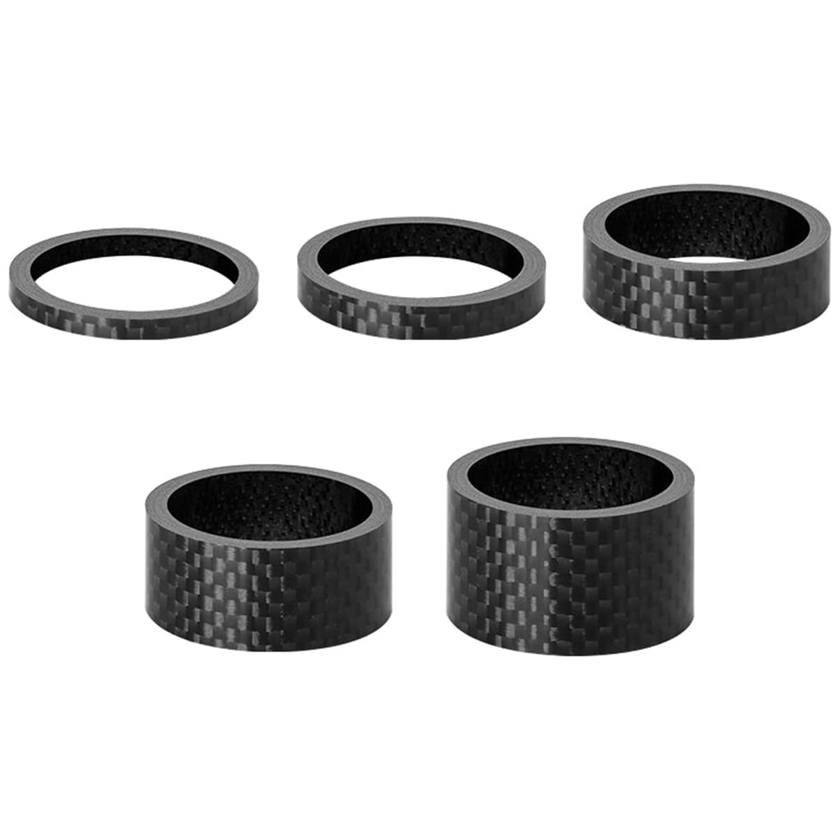 CENPEK 5PCS Bicycle Headset Spacers Carbon Fibre Road Bike Riser Washer 3 mm/ 5 mm/ 10 mm/ 15 mm/ 20 mm