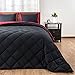 downluxe Twin Comforter Set - Red and Black Twin Comforter, Soft Bedding Sets for All Seasons - 2 Pieces - 1 Comforter (66