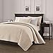 Chezmoi Collection Austin 3-Piece Oversized Bedspread Coverlet Set (Queen, Ivory)