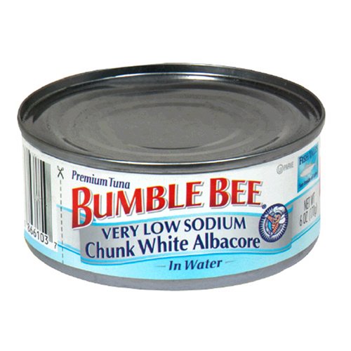 UPC 086600000107, Bumble Bee Chunk White Albacore in Water, Very Low Sodium, 6-Ounce Cans (Pack of 24)