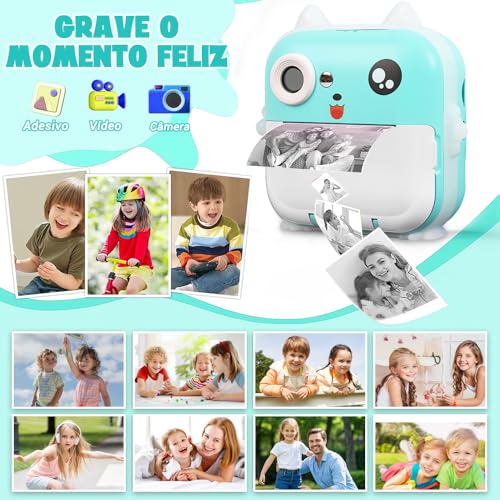 Câmera Instantânea (green), Câmera Instantânea, Pode Imprimir Fotos, Grafite Diy, Vídeo HD, Pixels HD de 2400W