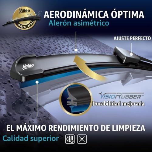 Escova Silencio - VF301 - Kit original de lâmina plana 530 mm/475 mm - Alto desempenho, visibilidade superior na estrada, fácil instalação - Frente - Conjunto de 2 escovas - 574302