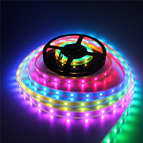 WS2812B Digital RGB LED Strip 150 Pixels Individually Addressable 5V, Aclorol WS2812B Programmable 5050SMD 30 LEDs/m LED Strip Dream Color IP67 Waterproof Work w/Arduino & Raspberry Pi Controller
