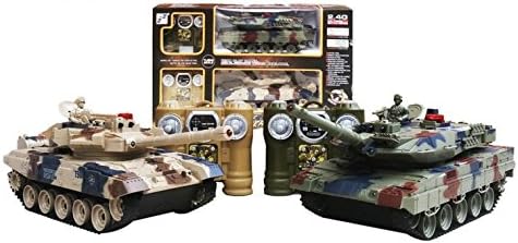 Remote Control Fighting Battle Tank 1:24 Set Of 2 With Sound And Light 2.4GHz R/C Tanks RC Battling Tank Toys For Kids Including 2x Figures HTUK®