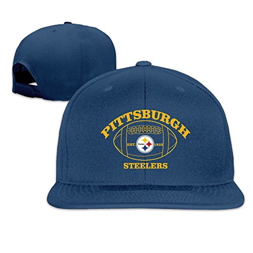 LINNA Custom Unisex Pittsburgh Sport Football Team Snapback Baseball Caps Navy
