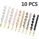 Hair Clips Wenida 10 Pieces Fashion Crystal Metal Hair Pins Barrettes Bobby Pins Decorative Hair Styling for Women Girls