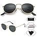 Small Round Vintage Mirror Lenses UV Protection Unisex Sunglasses by HMIAO (Gold Frame, Black)
