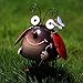 Metal Garden Art Decoration, Steel Ladybird Figurine with Solar Powered Animal Lights for Garden Patio and Lawn Decor and Yard Ornaments