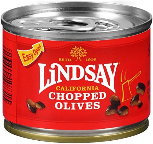 Lindsay Chopped California Black Ripe Olives, 4.25 Ounce - 24 per case.