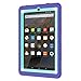 Hocase Fire 7 Case - Hybrid Rugged Shock Proof Protective Cover Case For Amazon Fire 7 Inch Tablet (5th Generation - 2015 release Only) - Purple Flower / Mint Green