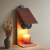 Wooden Candle Warmer Lamp - Rustic Cabin-Shaped Wax Melter with Vintage Farmhouse Charm, Wall-Mountable Flameless Candle Heat