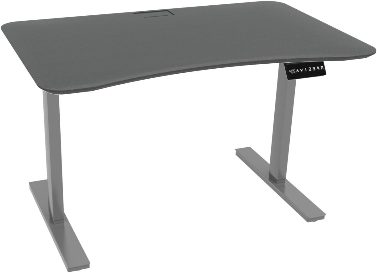 Ergo Elements Adjustable Height Standing Desk with Electric Push Button Grey Base, 4' by 30", Lava Stone