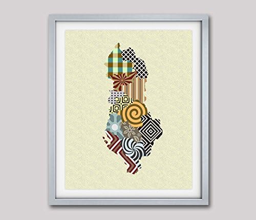 Albania Map Tirana Balkans Poster Home Decor Painting Geometric Art