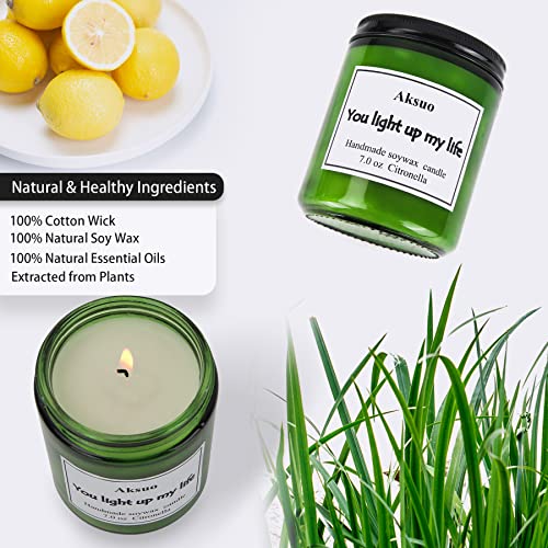 Citronella Scented Candles , All Natural Candles,Candle for Women,Scented Candles for Men,Non Toxic Candles,Aromatherapy Candles,Masculine Candle,Candles for Home Scented 7.0 oz