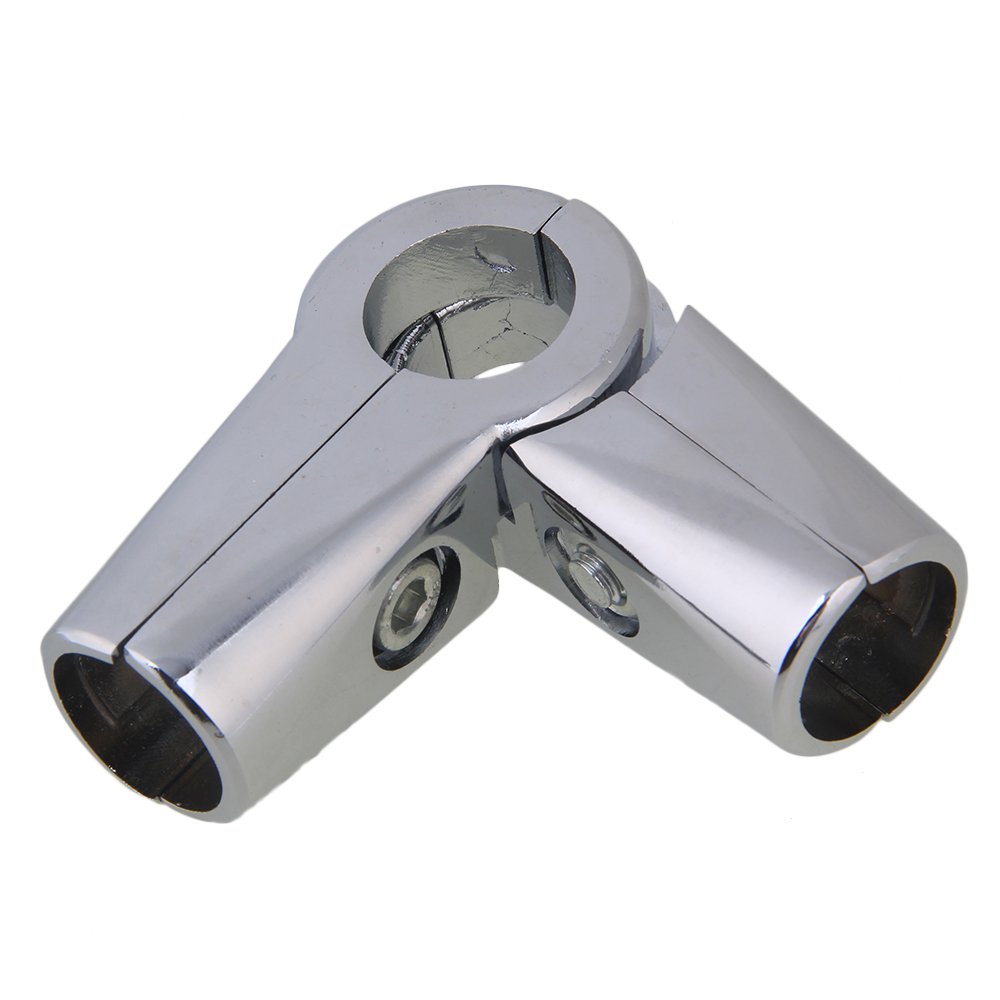 BQLZR Silver 3 Way 25mm Tube Clamp Adjustable Angle Pipe Fitting Connector for Shelf Display