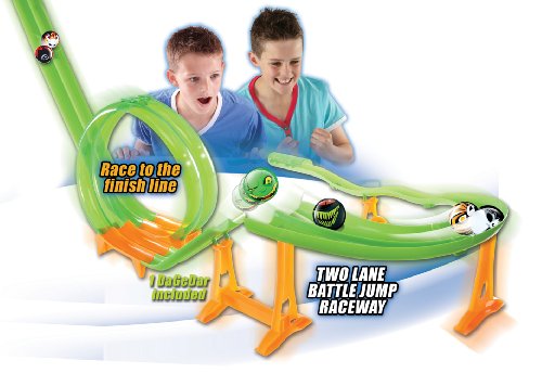 DaGeDar Supercharged Ball Bearing Toy Track Set Two Lane Battle Jump Raceway