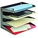 MMF Industries STEELMASTER Letter-Size Horizontal File Organizer | 4-Tier Tray Design | ID Label Holder | Black | Scratch & Chip-Resistant Finish | Durable Metal Steel | Wall File Organizer