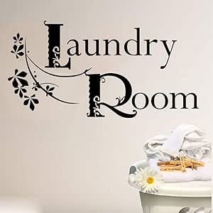 Palabras Del Cuarto De Lavado Etiqueta De La Pared De La Flor Cuarto De