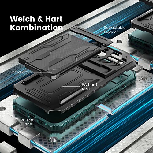 Dawngrey Card Holder Compatible with iPhone 13 Pro Max Detachable Wallet Case for Slot Kickstand Heavy Duty and Camera Shockproof Protection Phone case ID Cash Credit Cards Pocket. 6.7 inch (Green)