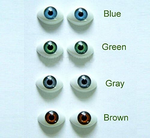 Plastic Oval Doll Eyes 14x10mm Doll Eye Troll Eye 100 Pcs, Brown Color