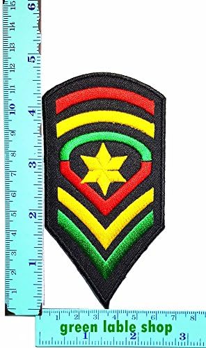 3 Pieces Army Star Assorted Rasta Band Patch Logo Sew Iron on Embroidered Appliques Badge Sign Costume Send Free Registration "