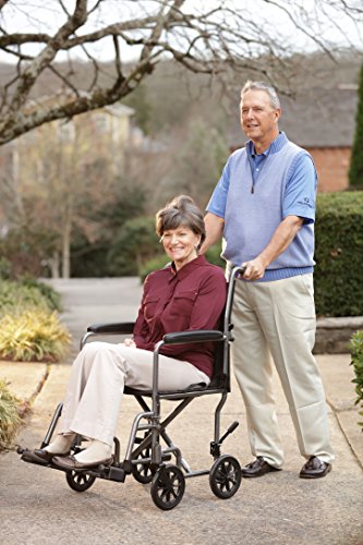 Drive Medical TR37E-SV Lightweight Steel Transport Wheelchair, Fixed Full Arms,17-Inch Seat - Thumbnail 7