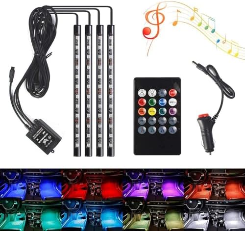 48-LED Multicolor Car Interior LED Strip Lights - Music Sync & Remote Control