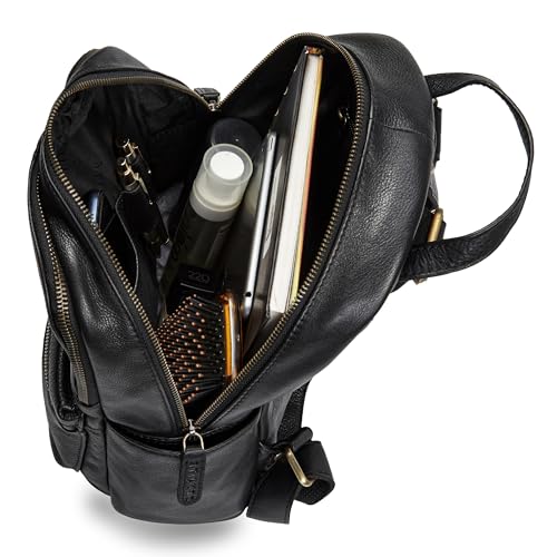 STILORD 'Berry' Women's Genuine Leather Fashion Small Shoulder Bag Soft Leather Travel Backpack for Travel, Shopping, Office, 13 Inches