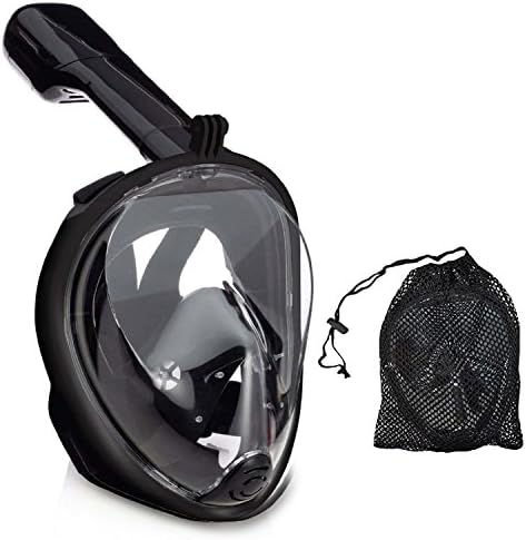 Jarsant Easy Breathing Snorkel Mask Full Face 180° View,No-mouthpiece Tubeless Design to Prevent Gag Reflex,Anti-Fog and Anti-Leak Technology-Cutting-edge, GoPro Compatible(L/XL)
