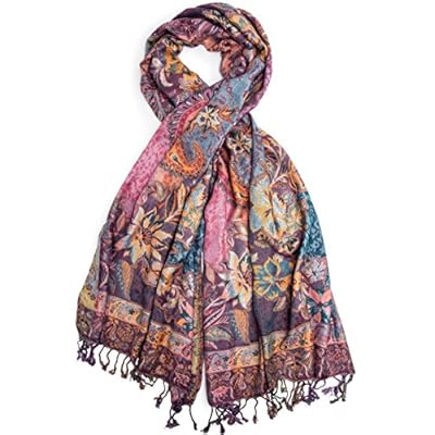 Bohomonde, Bethshaya Cashmere Silk Pashmina Shawl Scarf, Indian Floral Paisley Hand Made in Nepal Bohomonde, Bethshaya Cashmere Silk Pashmina Shawl Scarf, Indian Floral Paisley Hand Made in Nepal