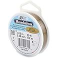 Beadalon 49 Strand Stainless Steel Bead Stringing Wire, .015 in / 0.38 mm, Satin Gold, 30 ft / 9.2 m