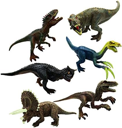 6 Pieces Dinosaurs Toy, Jumbo Solid Plastic Dinosaur Figures Set, Kids Learn and Education Toy