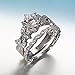 sandywident Unique Leaf Design 925 Plating Silver White Sapphire Diamond Wedding Engagement Ring Set