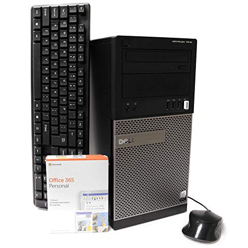 Dell OptiPlex 7010 Tower Computer – Intel Quad Core i5 3.2GHz, 16GB RAM, 2TB HDD, Microsoft Windows 10 Professional, Microsoft Office 365 Personal, DVD, Keyboard, Mouse, WiFi, Refurbished PC (Renewed)