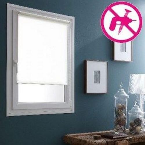 100% Blackout Roller Blind, White, W113cm x D180cm (44.5" x 70.9"), no drilling