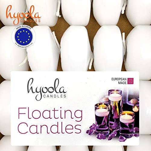 Hyoola Premium White Floating Candles 1.75 Inch 4 Hour 40 Pack