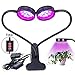 D-FLIFE Upgraded New Dual LED Grow Light Desk Lamp 32LEDs Dimmable 5 Levels Plant Lamp with Adjustable 360 Degree Gooseneck&Timer(3H/6H/12H) for Indoor Plants Hydroponics Greenhouse Gardening 2017
