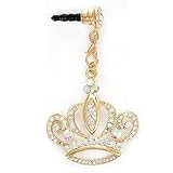 Mavis's Diary 3D Handmade Bling Dust Plug Earphone Jack Accessories /Cell Charms /Dust Plug /Ear Jack for Iphone /Ipad /Ipod Touch /Samsung /HTC /LG Series and Other 3.5mm Ear Jack (Golden Crown)